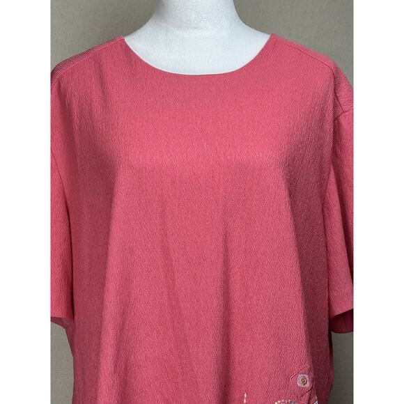 Southern Lady 3XL Pink With Embroidered Accents 100% Polyester Spring Summer - Picture 2 of 12